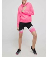 Dkny Sport Cut Out Cropped Fleece Hoodie - Laser Pink - Large . - $19.00