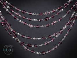 long Czech glass boho necklace, amethyst purple, handmade in USA, ooak - £25.14 GBP
