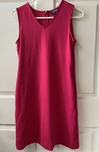 Lands End Womens 2 Petite Knit Bright Pink Barbiecore Sleeveless Sheath ... - £6.52 GBP