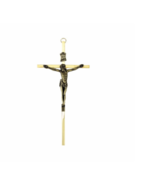 7&quot; BRASS WALL CRUCIFIX WITH ANTIQUE GOLD FINISH METAL CORPUS - £31.59 GBP
