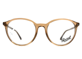 Persol Brille Rahmen 3353-V 1213 Transparent Brown Rund Full Rim 53-20-145 - £125.83 GBP