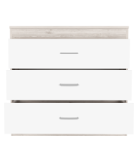 Three Drawer Dresser Lial, Bedroom, Light Gray / White - $279.99