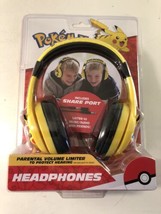 Pokemon Pikachu Kids Headphones w/ Share Port NEW SEALED - £6.30 GBP