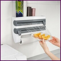 4-in-1 Wall Mounted Kitchen Wrap Dispenser with Cutters &amp; Towel Holder -... - $25.01 CAD