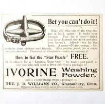 1897 Ivorine Soap Star Puzzle Gift Advertisement Victorian Detergent ADB... - $19.99