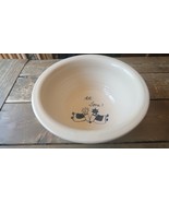 Rare Vintage White Kid African Kid Popcorn Stoneware Bowl 10.75&quot; - £75.51 GBP