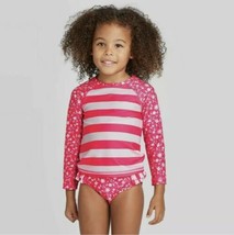 Cat &amp; Jack Toddler Girls Size 2T Rash Guard Swim Suit Set NWT UPF 50+ (P) - $7.92