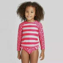 Cat &amp; Jack Toddler Girls Size 2T Rash Guard Swim Suit Set NWT UPF 50+ (P) - £6.25 GBP