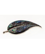 Mexico Sterling Silver Abalone Inlay Brooch Gorgeous - $170.83 CAD