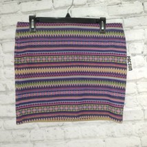 Nollie Skirt Womens Large Purple Striped Aztec Stretch Mini Pull On PacSun - £17.14 GBP