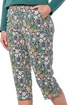 Sport Savvy Sea Pine Green French Terry  Floral Capri Pants Size XXS NIP - £21.57 GBP