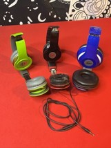 2- BEATS SOLO HD + 2BOOM Wired Headphones + Bears Case + Cord + iPhone Dongle - £22.36 GBP