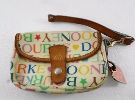 Dooney &amp; Bourke Off-White Signature Wristlet Small Handbag Purse - £23.47 GBP