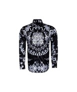 Mens Oscar Banks Brand Name Turkey Shirt Satin Floral European 6425 Blac... - $52.28 CAD