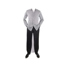 Men Makrom Shirt Cotton Blend wrinkle less Long Sleeves Stripe 6487 Black white image 2
