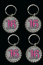 sweet 16  keychains party favors lot of 10 great gits birthday loot bag ... - £7.29 GBP