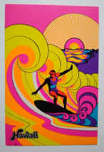 Hawaiian Surfer Waves Sun Psychedelic Postcard Ponio Craft Groovy Mod Hawaii - £41.24 GBP