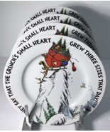 4 Salad Dessert Plates The GRINCH  Dr. SEUSS Zrike Grew Three Sizes That... - $56.38