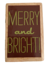 Studio G Hampton Art Rubber Stamp Merry and Bright Christmas Holiday Car... - £4.69 GBP