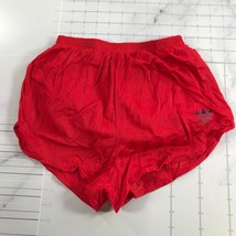 Vintage Adidas Running Shorts Mens S 28-30 Red Shimmery Striped Blue Trefoil - £80.32 GBP