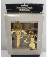 Vintage 1992 Finishing Touch Curtain Holdback Solid Brass Fleur de lis  ... - $536.74 MXN