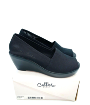 Callisto Cake Walk Peep Toe Wedges- Black Mesh, US 6.5 - £14.89 GBP