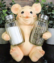 Ebros Gift Farm Barn Porky Pig Salt Pepper Shakers Holder Figurine - £20.41 GBP