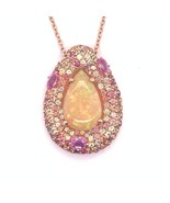 Natural Opal Sapphire Necklace 14k Gold 11.5 TCW GIA Certified $8,950 01... - $4,900.50
