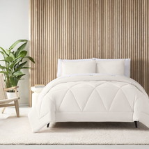 3-Piece Cream Reversible Easy Care Comforter Set, Full/Queen - £33.98 GBP