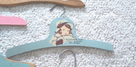 22 Vintage Childs Clothes Hanger Lot Girls Face Advertising Blue Birds &amp;... - £54.20 GBP
