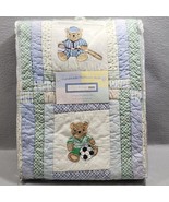 Bright Future Baby &#39;Sports Bears&#39; Handmade Heirloom Quilt By JC Penny 36... - €43,06 EUR