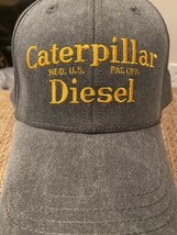 Caterpillar Diesel Grey Strap Back Hat Cap Yellow Embroidery Industrial Engines - £10.57 GBP