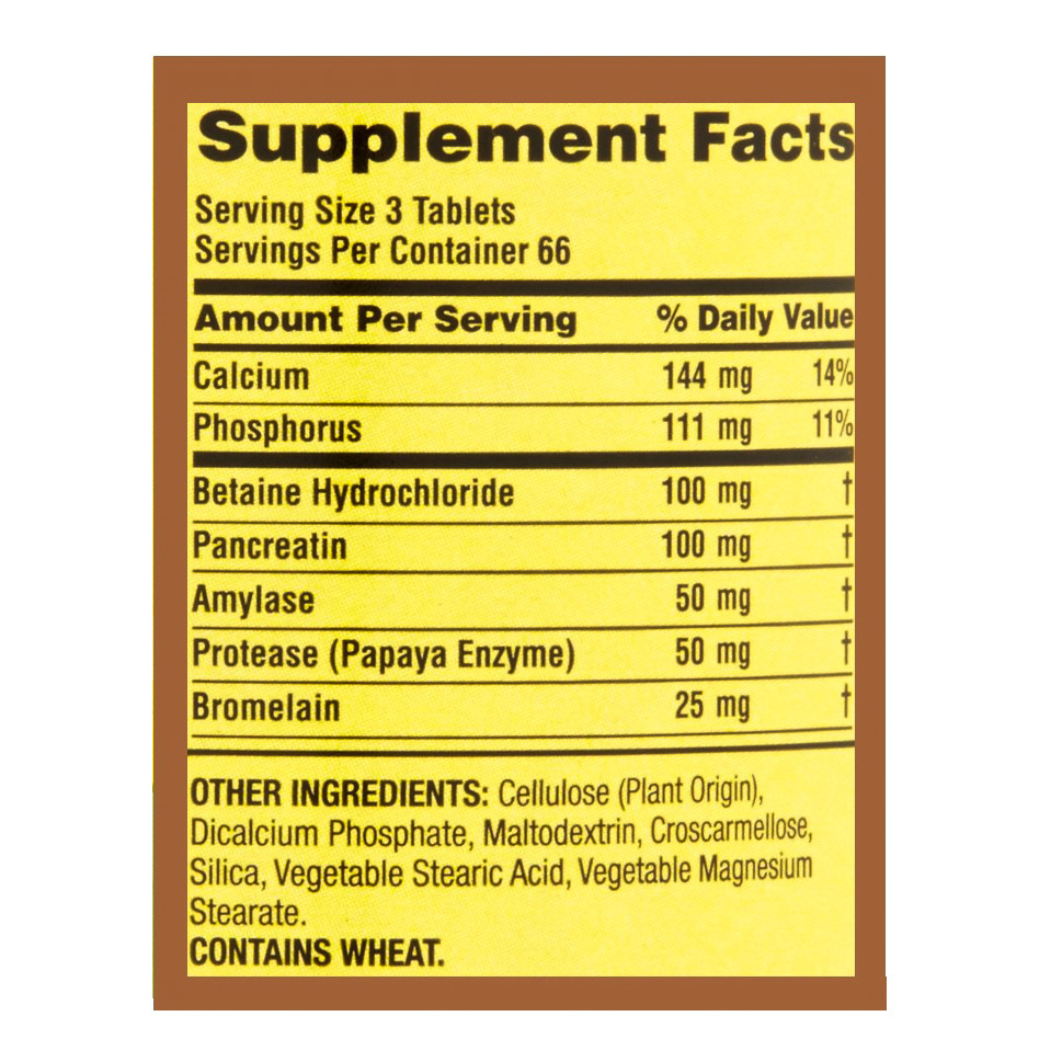 Spring Valley Probiotic MultiEnzyme Digestive Formula 200 Tablets Dietary Supplements