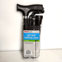 Folding Mobility Cane Gel Grip Adjusts 32” to 36” Brand New Black Silver... - $16.82