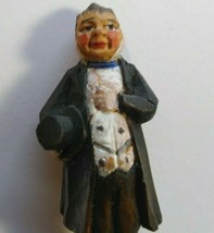 Charles Dickens ANRI Mr Pecksniff Vintage Hand Carved Wood Figurine Italy 1920&#39;s - £53.03 GBP