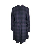 Allsaints Florence Womens MED Shirt Dress Navy Blue Plaid Grunge 90s Rock - €21,30 EUR