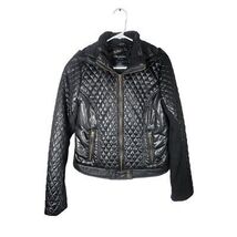 Aeropostale Women’s Black Jacket Size Large Quilted Zip Sleeve Pockets F... - €20,04 EUR