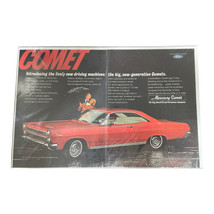 1966 Mercury Comet Automobile Vintage Original Print Ad Red - £7.56 GBP