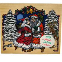 Christmas Rubber Stamp Santa Mrs. Santa Claus Dancing by Cynthia Lysonsk... - $19.32