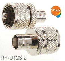2-Pack Bnc Female To Uhf Pl259 Male Coaxial Rf Adapter, Rf-U123-2 - $17.99