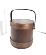 Vintage BASKETVILLE Putney Wood Primitive Sugar Firkin Bucket Made in Ve... - £50.57 GBP