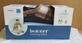 Isotoner Men&#39;s Memory Foam eco Comfort Slippers Large 9.5-10.5 Dark Chocolate - £9.38 GBP