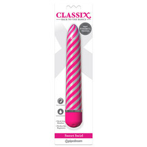 Pipedream Classix Sweet Swirl 8 in. Slimline Vibrator Pink - $34.95