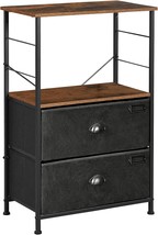 Songmics Nightstand, Industrial Bedside Table With 2 Fabric Drawers, Storage - £55.70 GBP