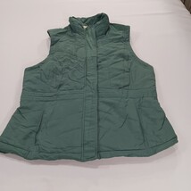 Sonoma Life + Style Girls/Women's Green Full Zip Snap Button Vest Pockets Size L image 14