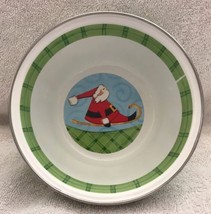 Golden Rabbit Enamelware Santa Sledding Holiday Christmas Enamel Bowl 6&quot;... - £19.61 GBP