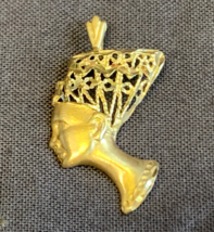 14K Yellow Gold Michael Anthony Nefertiti Pendant 1.85g Fine Jewelry Egyptian - £129.87 GBP