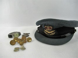 RCAF Peaked Hat Mido Multifort Watch Voluntary Service Medal Militaria LOT - $512.35