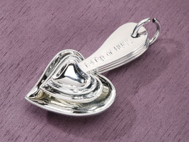 Measure Of Love Favor Heart Measuring Spoon Set Silver - £17.07 GBP