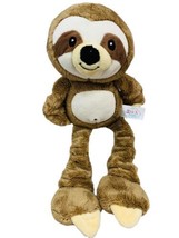 Spark Create Imagine Stretchy Brown Sloth Plush Rattle Squeaker Crinkle Paws 12&quot; - £12.76 GBP